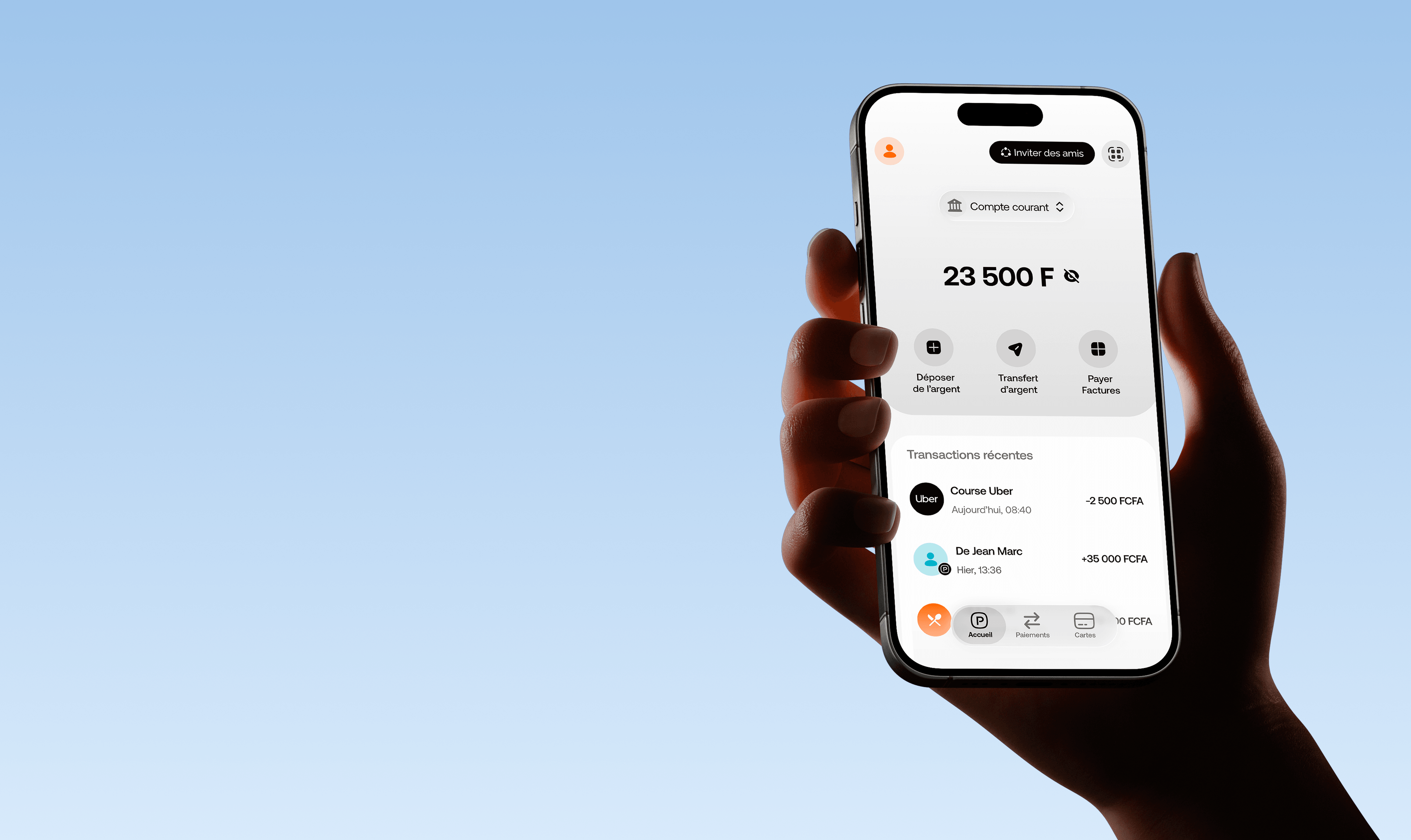 Application Paynah sur smartphone